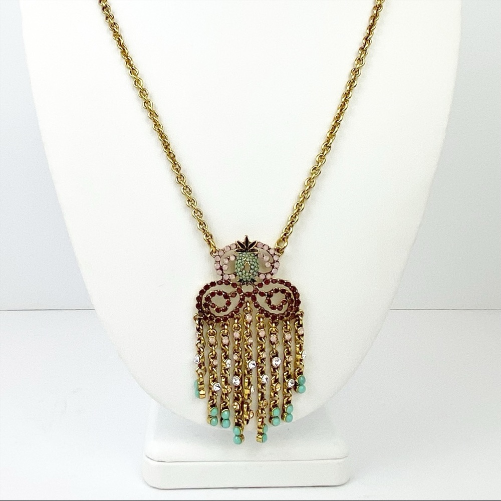 Plunder Beaded Tassel Pendant on Long Chain